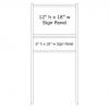 18'' Wide x 12'' Tall White Single Rider Slide-in/Bolt-in Real Estate Sign Panel Frame (accepts up to 1/8'' thickness)