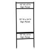 18'' Wide x 24'' Tall Black Double Rider Slide-in Real Estate Sign Panel Frame (accepts up to 1/8'' thickness) *SLIDE-IN ONLY*