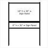 30'' Wide x 18'' Tall Black Single Rider Slide-in/Bolt-in Real Estate Sign Panel Frame (accepts up to 1/8'' thickness)