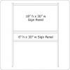 30'' Wide x 18'' Tall White Single Rider Slide-in/Bolt-in Real Estate Sign Panel Frame (accepts up to 1/8'' thickness)