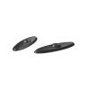 Set of Two (2), 1-1/2'' x 5'' Oval No Hole Mounting Plate, Aluminum Matte Black Finish, for RPSL20*, RPSL24*, and RPSL36*. (3 Hole Mounting Plate Replacement)