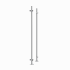 Set of 2, 3/8’’ Diameter Rod Projecting Mount, Aluminum Clear Anodized Finish, 24'' Long w/ 3 Holes Mounting Plate, to be installed with screws (Included) or double sided tape (not included). Hold up to 5/16'' material thickness.