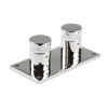316 Polished Stainless Steel Standard 2'' Glass Rail Standoff Fitting with Mounting Plate [Required Material Hole Size: 3/4''']