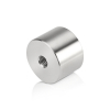 3/8-16 Threaded Barrels Diameter: 1 1/2'', Length: 1 1/16'',  Stainless Steel 316, Brushed Satin Finish [Required Material Hole Size: 3/8'' ]