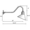 (1) 10'' Diameter Galvanized Angle Shade with (1) 22'' Long x 7-1/2'' High Galvanized Gooseneck Arm