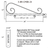 24'' Black Horizontal Curved Mount Deluxe Bi Spiral Steel Sign Bracket with Ball Finial