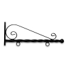 24'' Black Horizontal Curved Mount Deluxe Bi Spiral Steel Sign Bracket with Ball Finial