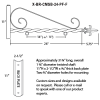 24'' Black Horizontal Curved Mount Deluxe Bi Spiral Steel Sign Bracket with Fleur De Lis Finial