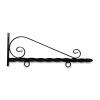 24'' Black Horizontal Curved Mount Deluxe Bi Spiral Steel Sign Bracket with Pineapple Finial