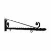 48'' Black Horizontal Curved Mount Deluxe Bi Spiral Steel Sign Bracket with Pineapple Finial