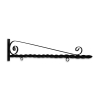 48'' Black Horizontal Curved Mount Deluxe Bi Spiral Steel Sign Bracket with Pineapple Finial