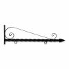 36'' Black Horizontal Deluxe Bi Spiral Steel Sign Bracket with Spear Point Finial