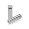 7/8'' Diameter X 2-1/2'' Barrel Length, Stainless Steel Brushed Finish. Easy Fasten Standoff (For Inside Use Only) [Required Material Hole Size: 7/16'']