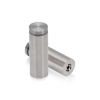 1'' Diameter X 2-1/2'' Barrel Length, Stainless Steel Brushed Finish. Easy Fasten Standoff (For Inside Use Only) [Required Material Hole Size: 7/16'']