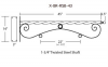 43'' Black Horizontal Reverse Scroll Bi Spiral Steel Bracket with Ball Finial