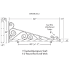 60'' Black Horizontal Super Deluxe Quin Spiral Aluminum Bracket with Ball Finial