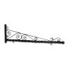 72'' Black Horizontal Super Deluxe Quin Spiral Aluminum Bracket with Ball Finial