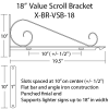 18'' Black Horizontal Value Bi Spiral Steel Sign Bracket