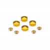 Set of 4 Conical Screw Cover, Diameter: 5/8'', Aluminum Gold Anodized Finish (Indoor or Outdoor Use)