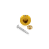 Set of 4 Locking Screw Cover, Diameter: 13/16'' (3/4''), Aluminum Gold Anodized Finish, (Indoor or Outdoor Use)