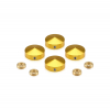 Set of 4 Conical Locking Screw Cover, Diameter: 7/8'', Aluminum Gold Anodized Finish (Indoor or Outdoor Use)