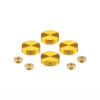 Set of 4 Locking Screw Cover, Diameter: 7/8'', Aluminum Gold Anodized Finish, (Indoor or Outdoor Use)