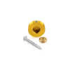 Set of 4 Locking Screw Cover, Diameter: 7/8'', Aluminum Gold Anodized Finish, (Indoor or Outdoor Use)