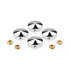Set of 4 Conical Locking Screw Cover Diameter 1'', Polished Stainless Steel Finish (Indoor Use Only)