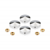 Set of 4 Conical Locking Screw Cover Diameter 1'', Satin Brushed Stainless Steel Finish (Indoor Use Only)