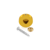 Set of 4 Locking Screw Cover, Diameter: 1'', Aluminum Gold Anodized Finish, (Indoor or Outdoor Use)