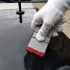 2'' x 3-1/2'' Gray 90 Degree Squeegee, Medium Hardness with Red Felt For Film and Vinyl Tucking