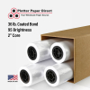 54'' x 100' Roll - 36# Coated Bond - 2'' Core (Pack of 4)