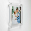 (2) 7-1/2'' x 9-1/2'' Clear Acrylics , Pre-Drilled With Polished Edges (Thick 1/8'' each), Wall Frame with (4) 5/8'' x 3/4'' Silver Anodized Aluminum Standoffs includes Screws and Anchors