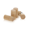 (Set of 4) 5/8'' Diameter X 3/4'' Barrel Length, Wooden Flat Head Standoffs, Matte Bamboo Wood Finish, Easy Fasten Standoff, Included Hardware (For Inside Use). Required Material Hole Size: 1/4'' [Required Material Hole Size: 1/4'']