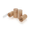 (Set of 4) 3/4'' Diameter X 1'' Barrel Length, Wooden Flat Head Standoffs, Matte Beech Wood Finish, Easy Fasten Standoff, Included Hardware (For Inside Use) [Required Material Hole Size: 5/16'']