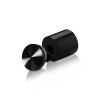 1'' Diameter X 1'' Barrel Length, Aluminum Rounded Head Standoffs, Black Anodized Finish Easy Fasten Standoff (For Inside / Outside use) [Required Material Hole Size: 7/16'']