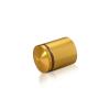 1'' Diameter X 1'' Barrel Length, Aluminum Rounded Head Standoffs, Gold Anodized Finish Easy Fasten Standoff (For Inside / Outside use) [Required Material Hole Size: 7/16'']