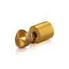 1'' Diameter X 1'' Barrel Length, Aluminum Rounded Head Standoffs, Gold Anodized Finish Easy Fasten Standoff (For Inside / Outside use) [Required Material Hole Size: 7/16'']