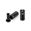 1/2'' Diameter x 1'' Barrel Length, Aluminum Glass Standoff Black Anodized Finish (Indoor or Outdoor Use) [Required Material Hole Size: 5/16'']