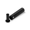 1/2'' Diameter x 2'' Barrel Length, Aluminum Glass Standoff Black Anodized Finish (Indoor or Outdoor Use) [Required Material Hole Size: 5/16'']
