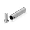 1/2'' Diameter x 2'' Barrel Length, Aluminum Glass Standoff Clear Anodized Finish (Indoor or Outdoor Use) [Required Material Hole Size: 5/16'']