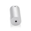 1'' Diameter x 2'' Barrel Length, Aluminum Glass Standoff Clear Anodized Finish (Indoor or Outdoor Use) [Required Material Hole Size: 7/16'']