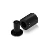 3/4'' Diameter x 1'' Barrel Length, Aluminum Glass Standoff Black Anodized Finish (Indoor or Outdoor Use) [Required Material Hole Size: 7/16'']