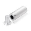 3/4'' Diameter x 2'' Barrel Length, Aluminum Glass Standoff Clear Anodized Finish (Indoor or Outdoor Use) [Required Material Hole Size: 7/16'']