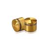 1'' Diameter X 1/2'' Barrel Length, Aluminum Rounded Head Standoffs, Gold Anodized Finish Easy Fasten Standoff (For Inside / Outside use) [Required Material Hole Size: 7/16'']