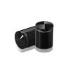 1'' Diameter X 1'' Barrel Length, Aluminum Rounded Head Standoffs, Black Anodized Finish Easy Fasten Standoff (For Inside / Outside use) [Required Material Hole Size: 7/16'']