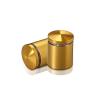 1'' Diameter X 1'' Barrel Length, Aluminum Rounded Head Standoffs, Gold Anodized Finish Easy Fasten Standoff (For Inside / Outside use) [Required Material Hole Size: 7/16'']