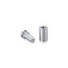 1/2'' Diameter X 3/4'' Barrel Length, Aluminum Rounded Head Standoffs, Clear Anodized Finish Easy Fasten Standoff (For Inside / Outside use) [Required Material Hole Size: 3/8'']