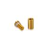 1/2'' Diameter X 3/4'' Barrel Length, Aluminum Rounded Head Standoffs, Gold Anodized Finish Easy Fasten Standoff (For Inside / Outside use) [Required Material Hole Size: 3/8'']