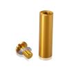 3/4'' Diameter X 2-1/2'' Barrel Length, Aluminum Rounded Head Standoffs, Gold Anodized Finish Easy Fasten Standoff (For Inside / Outside use) [Required Material Hole Size: 7/16'']